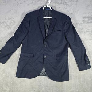 Topman Tuxedo Blazer‎ Mens 44R Solid Skinny Fit Two Button Long Sleeve Navy Blue